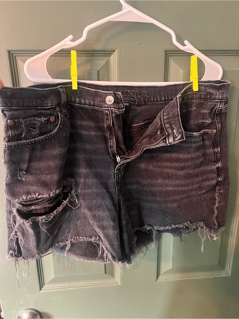 American Eagle Outfitters Distressed Black Jean Shorts